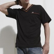 V領排汗T-黑 潮T